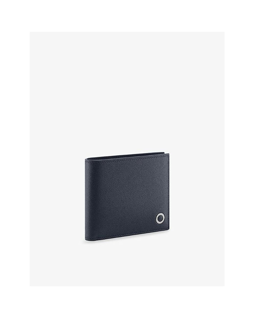 BVLGARI Blue Logo-Plaque Leather Bi-Fold Wallet