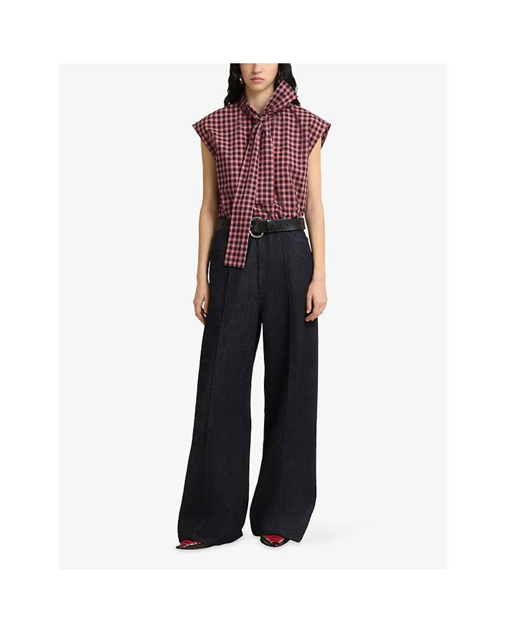 Marni Black Raw-Unwashed Wide-Leg Denim Jeans
