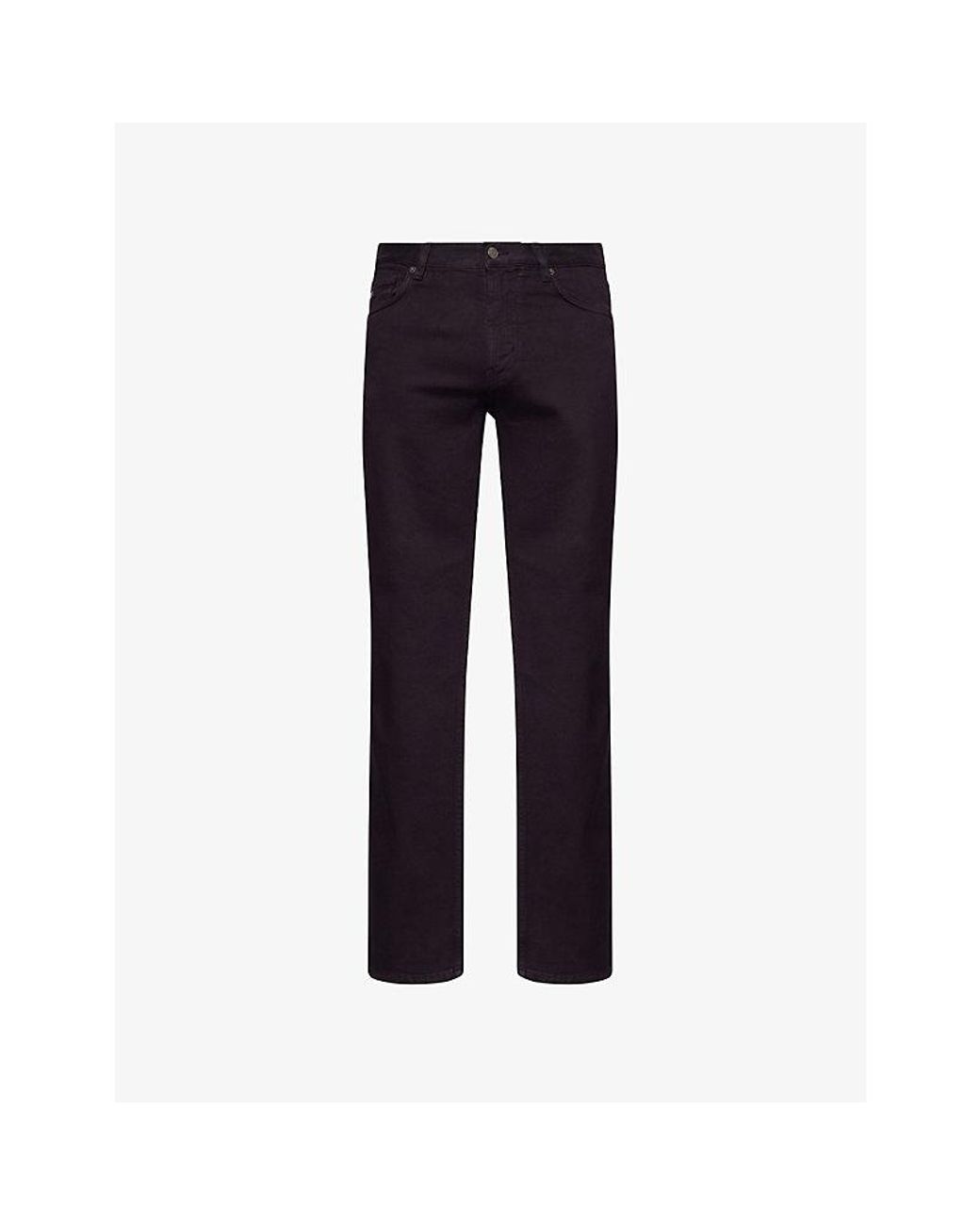 Emporio Armani Blue Regular Straight-Leg Stretch-Denim Jeans for men