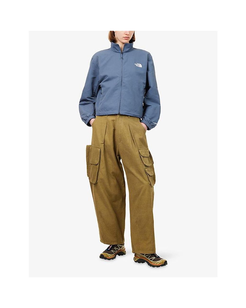 The North Face Blue Easy Packable Cropped Nylon Jacket