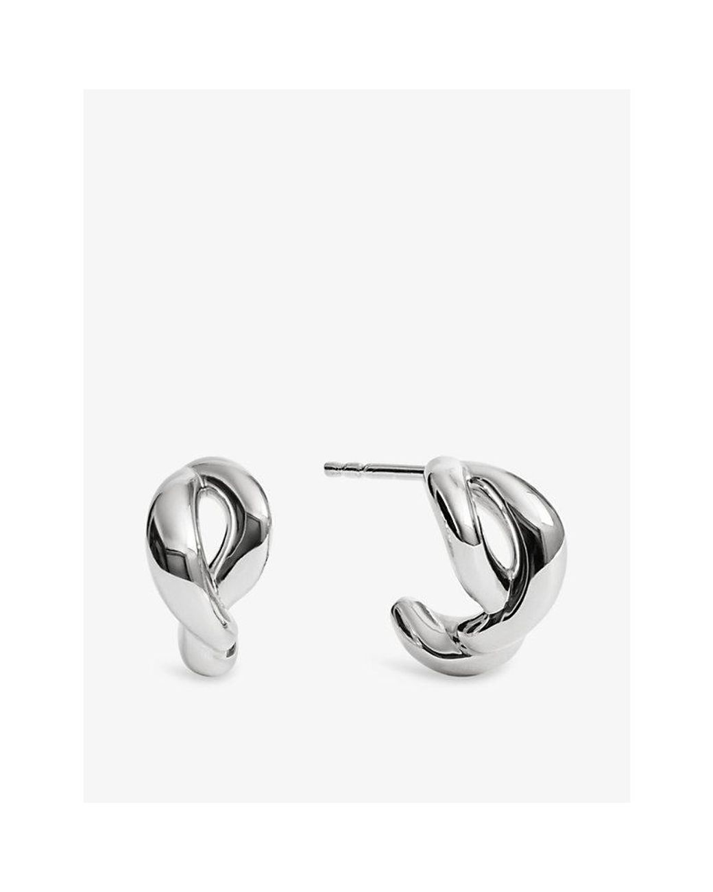Monica Vinader Metallic Ochre Sterling- Huggie Earrings