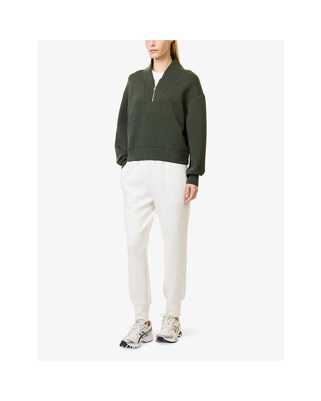 Varley Green Doublesoft Davidson Stretch-Woven Jumper