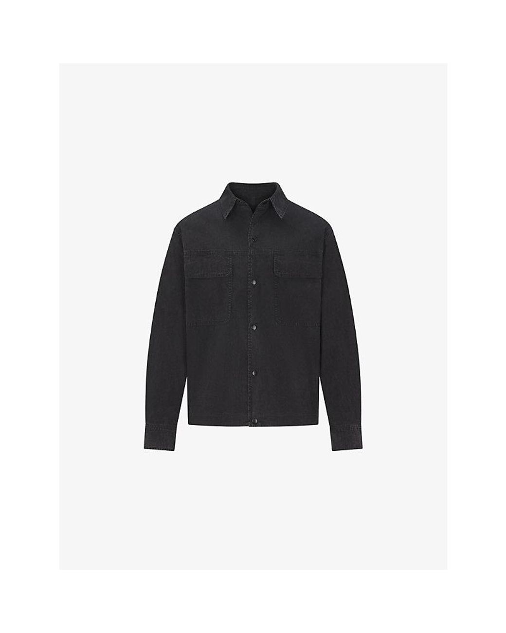 Skims Black Woven Relaxed Cotton-Nylon Shirt for men