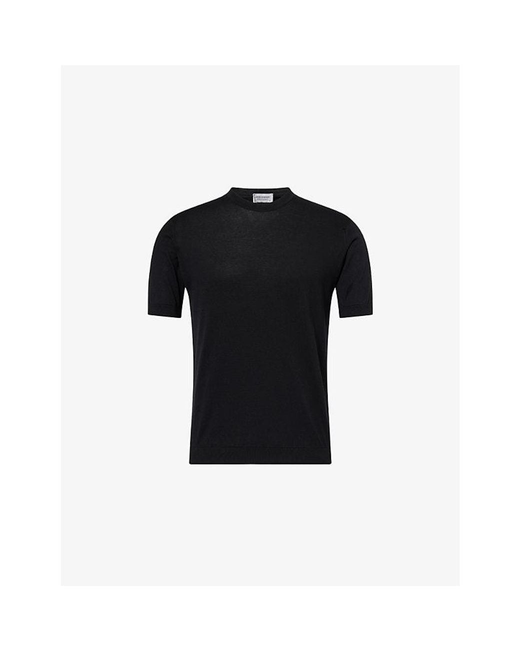 John Smedley Black Torin Short-Sleeve Cotton-Jersey T-Shirt for men