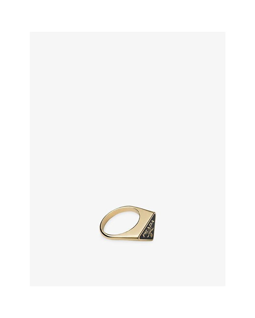 Prada White Enameled Metal Ring