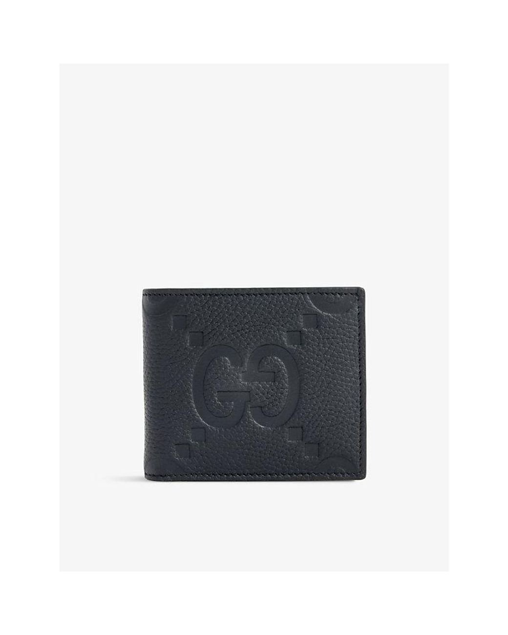 Gucci Monogram-embossed Leather Wallet in Blue for Men