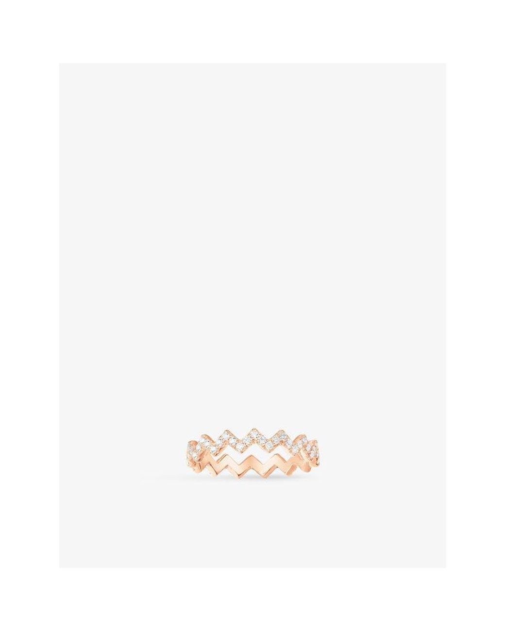 Apm Monaco Metallic Up And Down Rose-Alloy And Cubic-Zirconia Ring