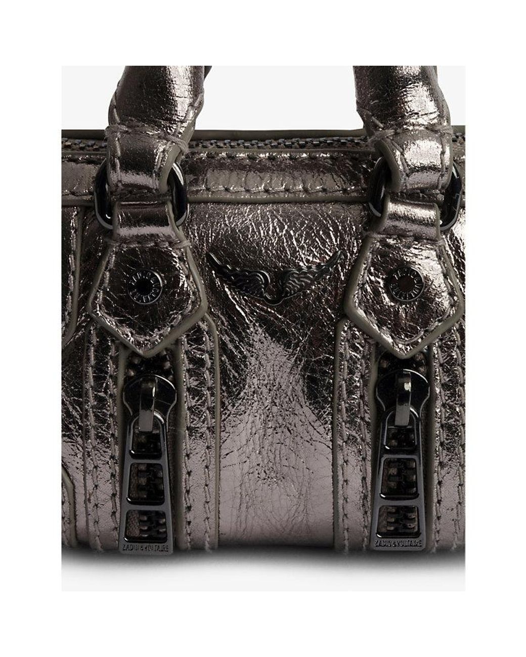Zadig & Voltaire Sunny #2 Metallic Mini Bag In Silver