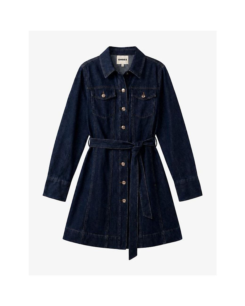 OMNES Blue Vera Cotton Denim Mini Dress