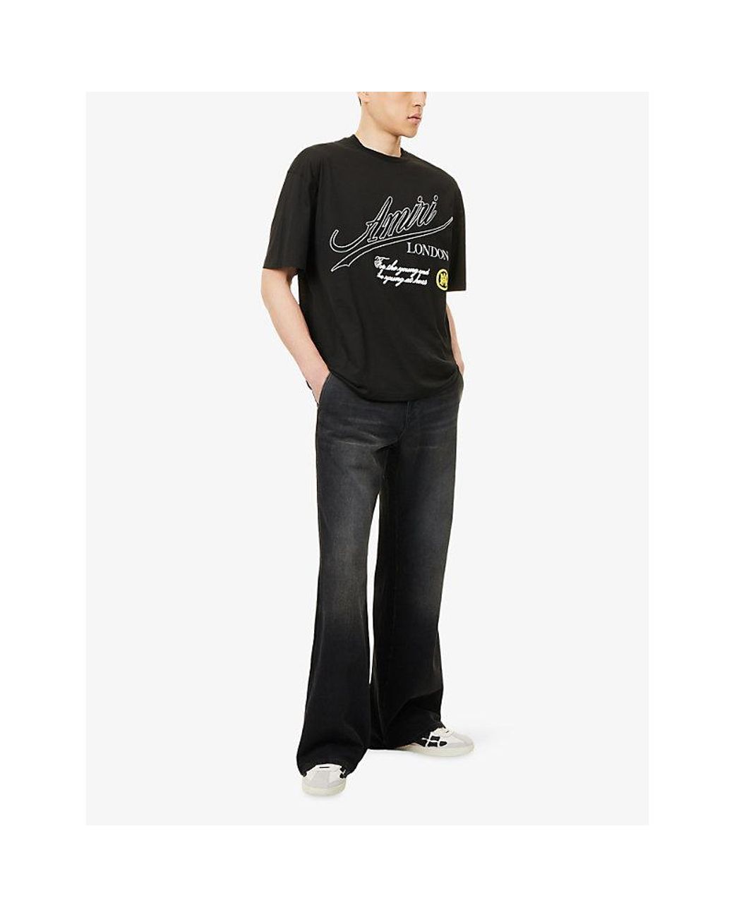 Amiri Black Skater Graphic-Print Cotton T-Shirt for men