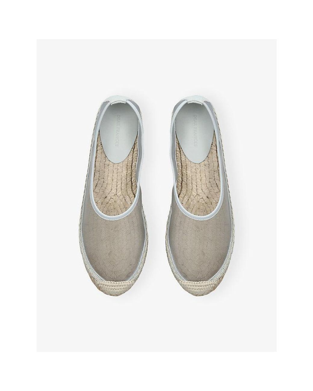 Dear Frances Gray Vespa Mesh And Leather Espadrille Flats