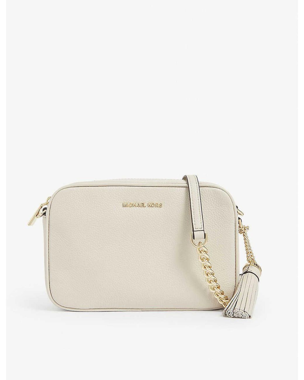 MICHAEL Michael Kors Ginny Leather Cross-body Bag in Natural | Lyst