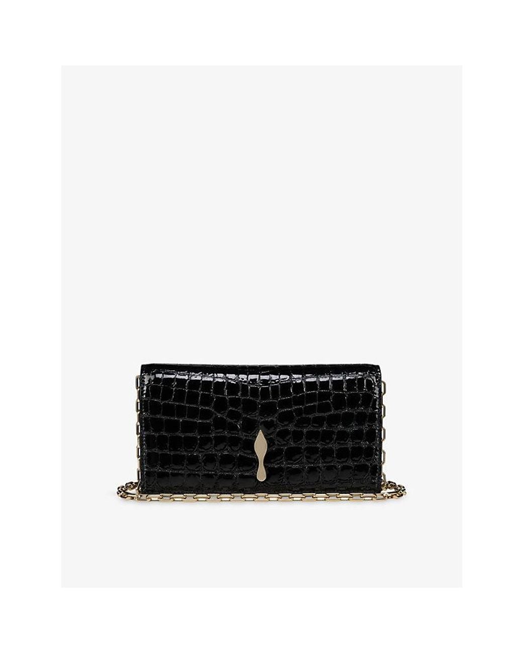 Christian Louboutin Black Bettina Patent Leather Clutch Bag