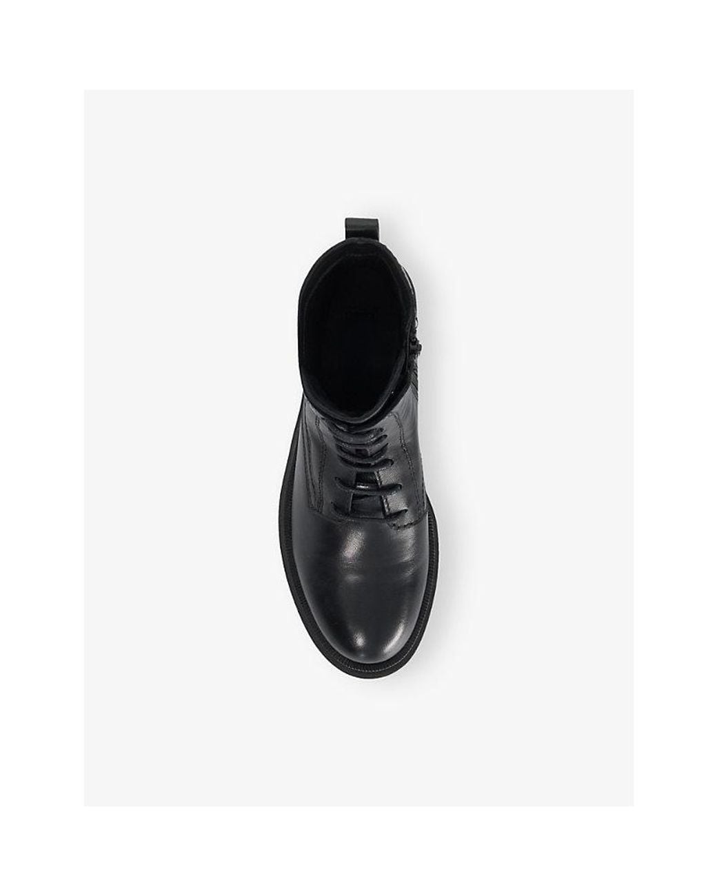 Dune Black Pion Lace-Up Leather Ankle Boots