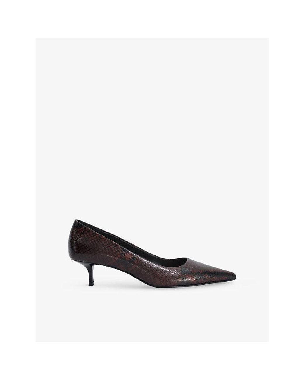 Dune Black Amira Leather Heeled Courts