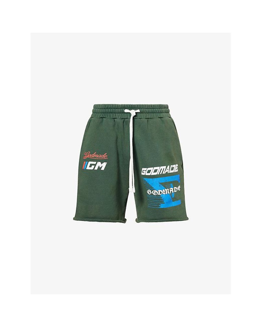 GODMADE Green Speed Logo-Print Cotton-Jersey Shorts for men