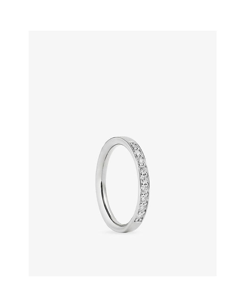 Monica Vinader Metallic Essential Sterling- And 0.22Ct Lab-Grown Diamond Band Ring