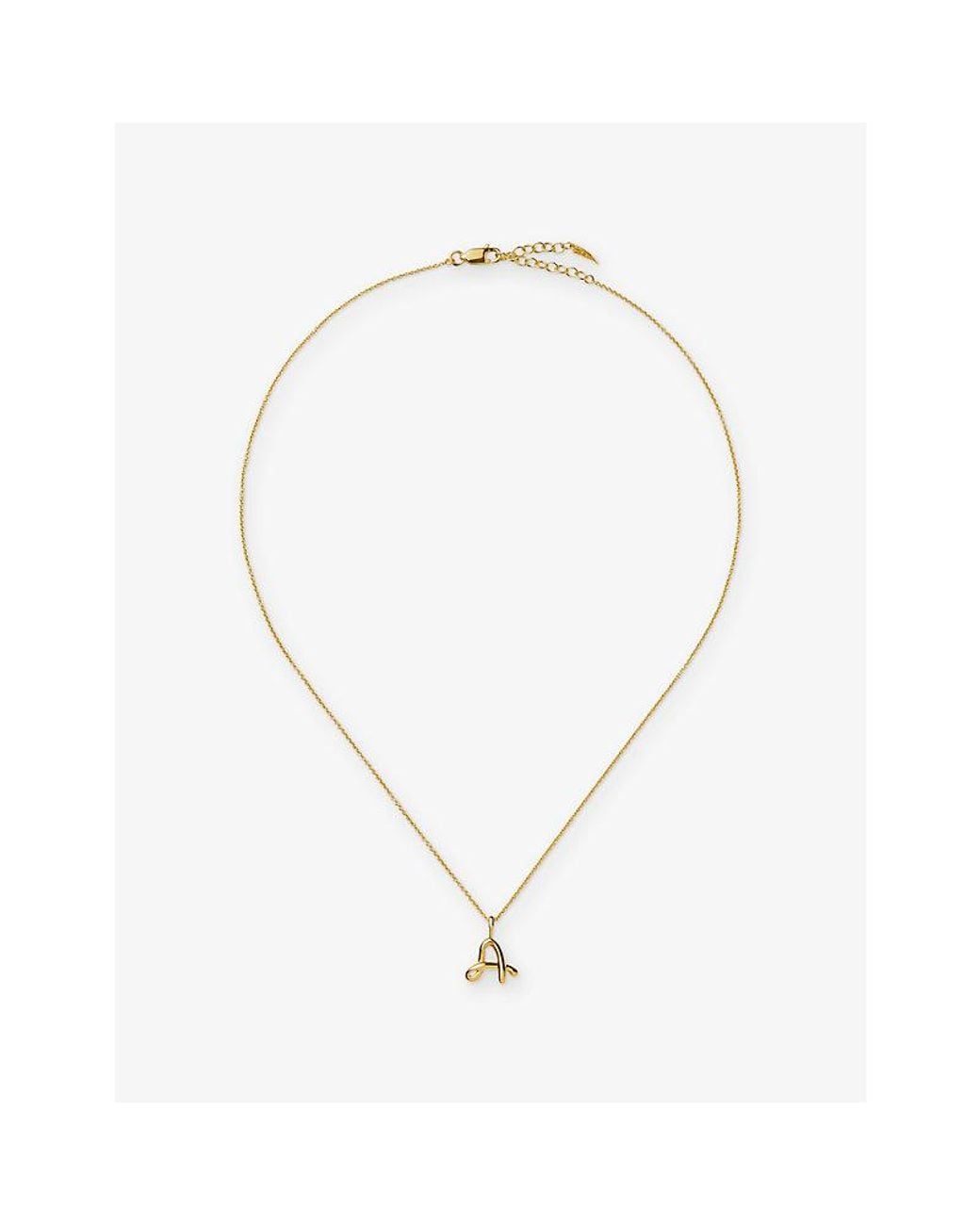 Missoma Metallic Initial A Curly Molten 18Ct Vermeil Mini Necklace
