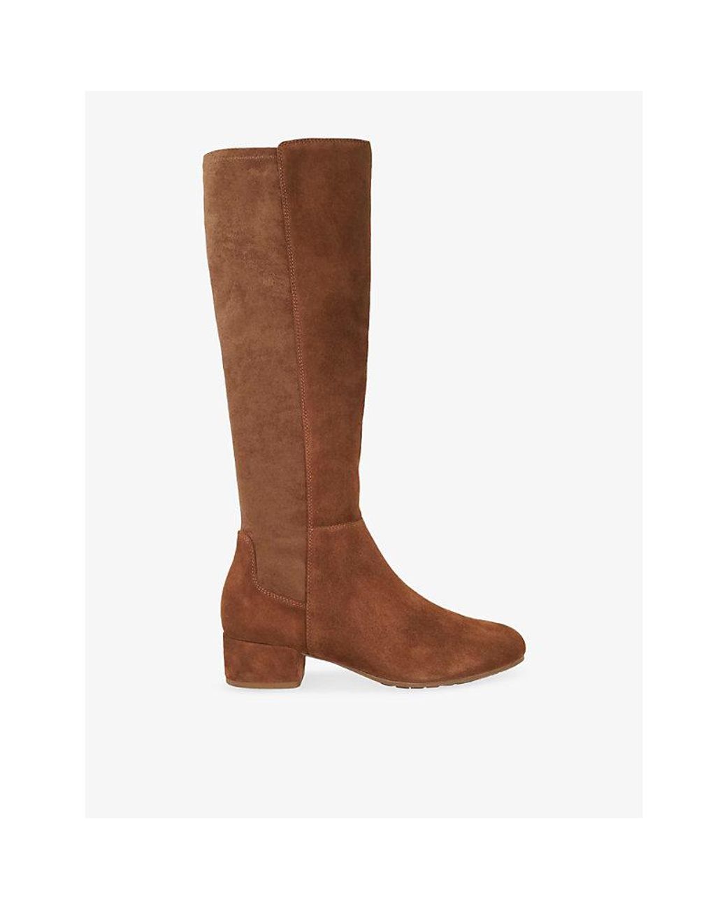 Dune Brown Tayla Suede Knee-High Boots