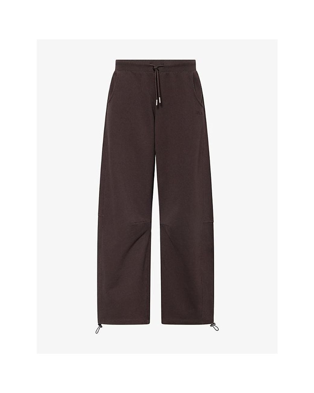 WE Are Tala Brown Multiway Barrel-Leg Cotton-Jersey Jogging Bottoms