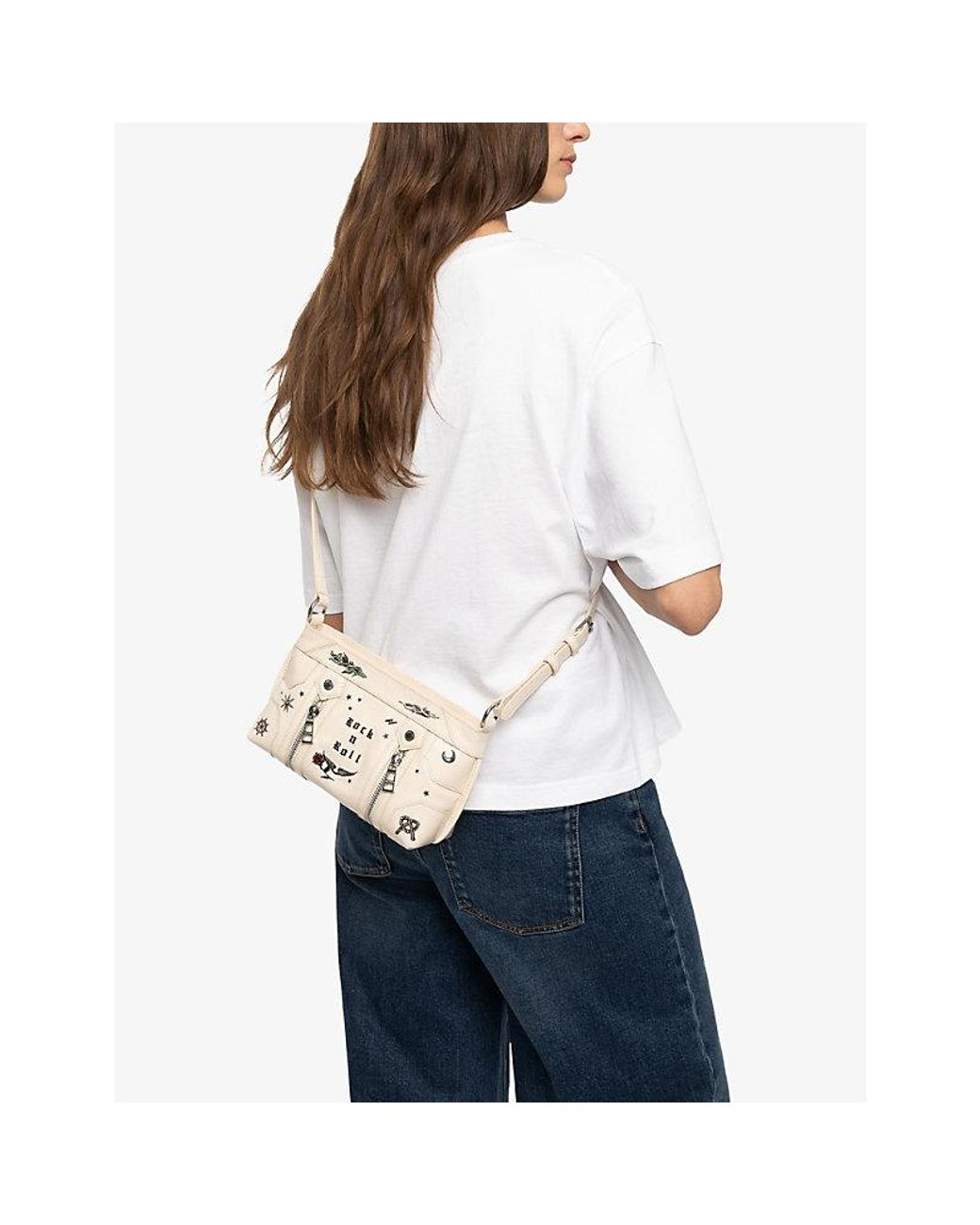 Zadig & Voltaire Natural Sunny Mood Tattoo Leather Cross-Body Bag