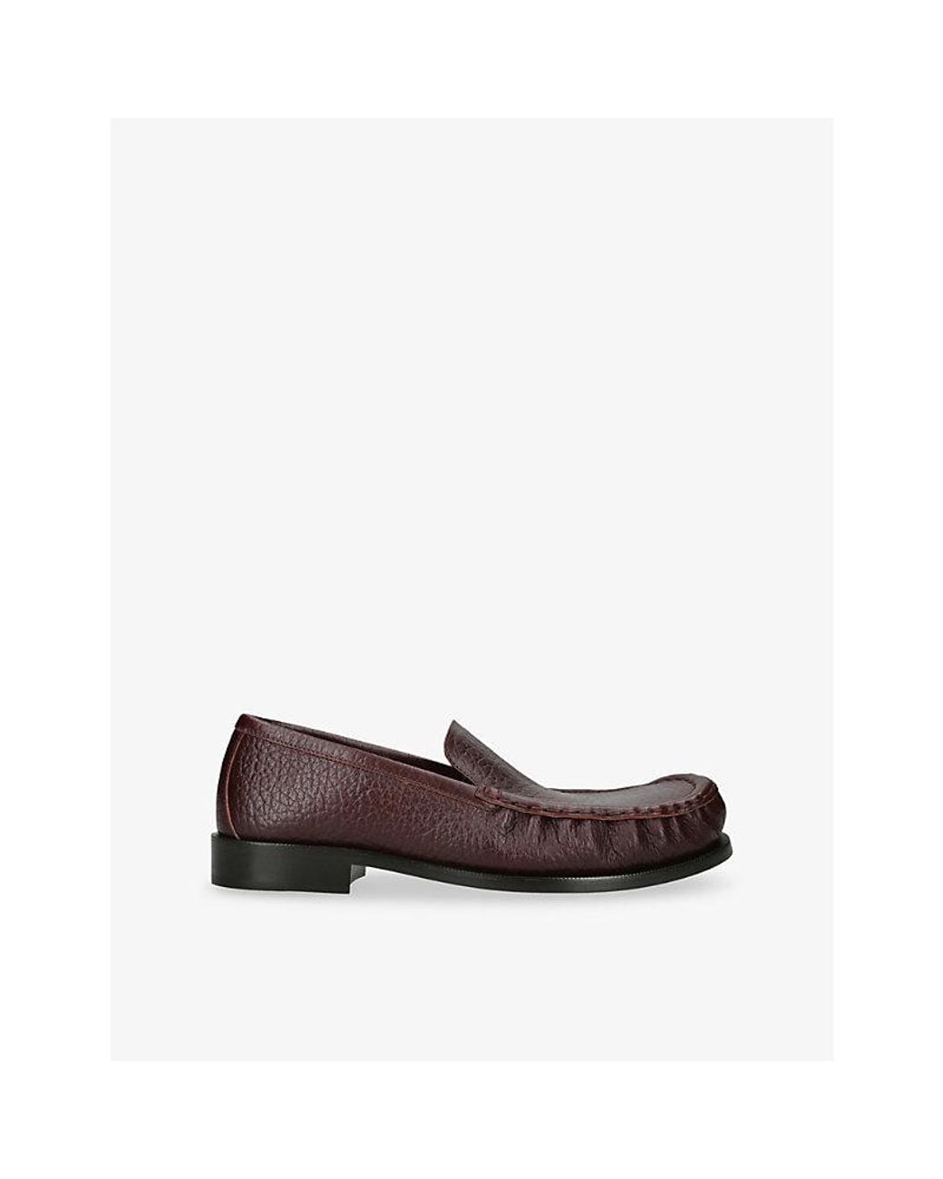 Dries Van Noten Brown Ruched Leather Loafers for men