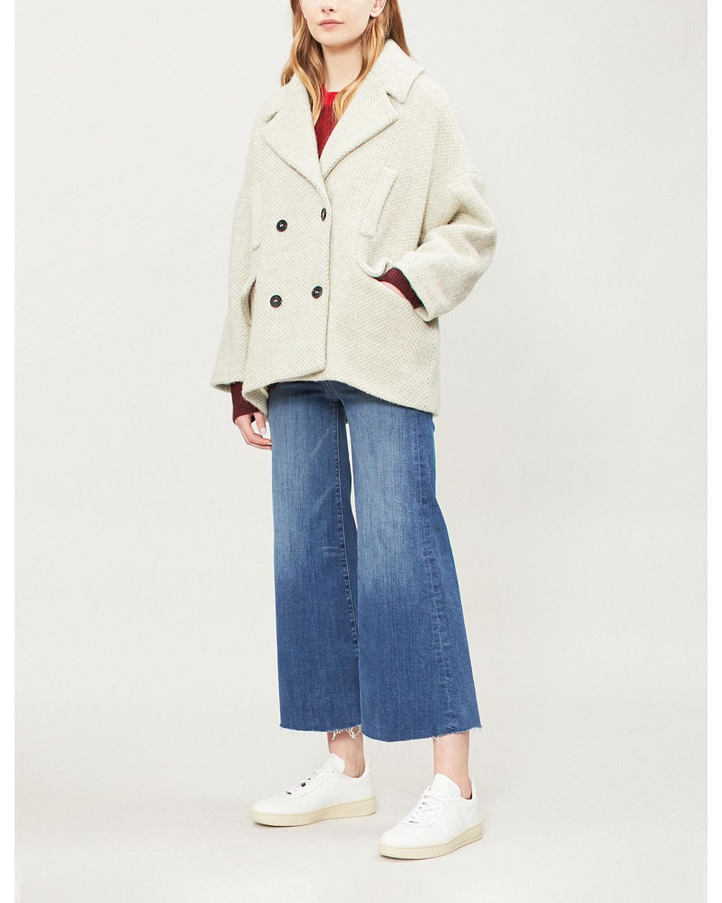 Ba sh Columbia Double breasted Wool Coat in Blue Lyst