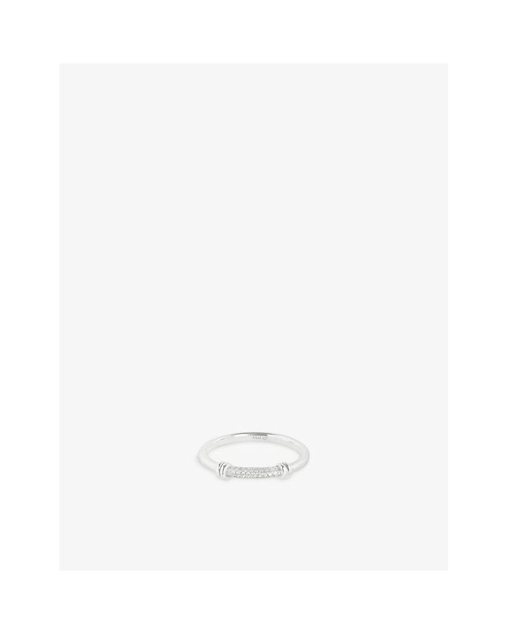 Astrid & Miyu White Pavé Knot 925 Sterling Ring