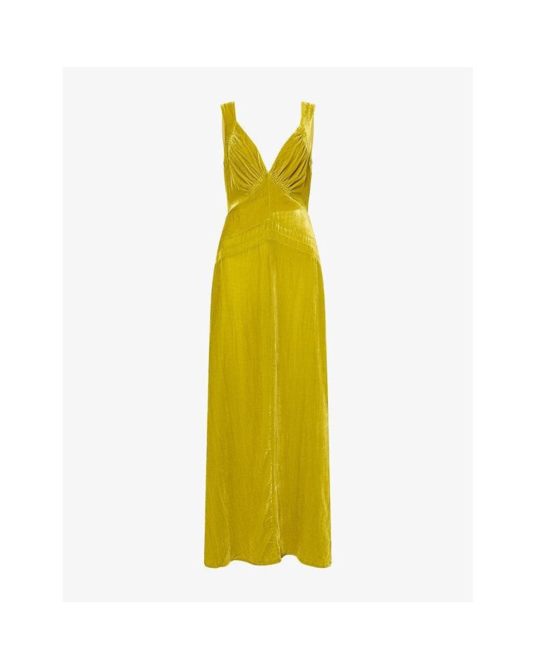 Reformation Yellow X Alexa Chung Legacy Velvet Gown