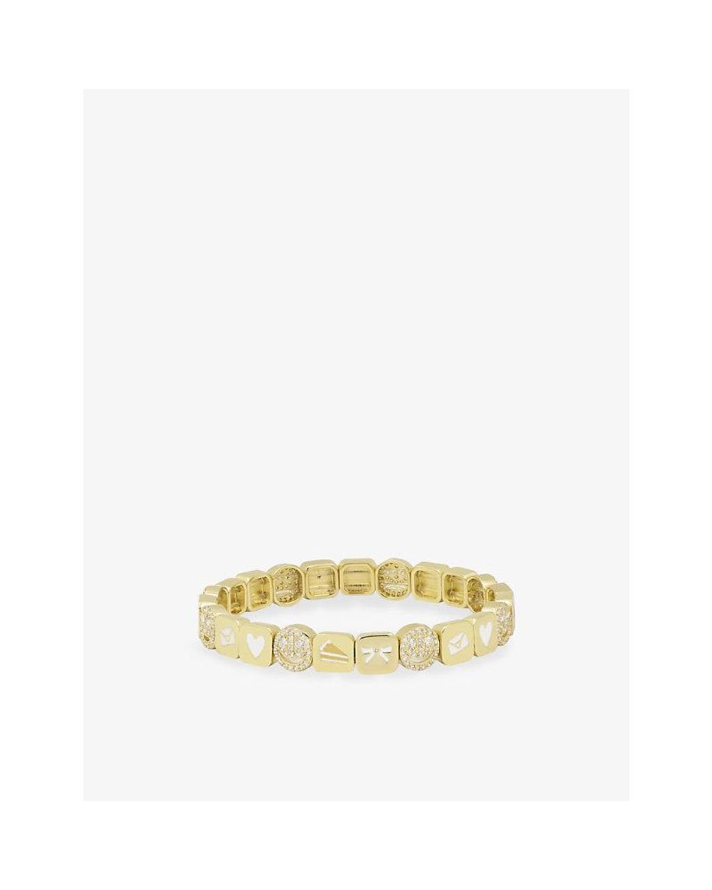 Lisa Gozlan Metallic The Celebration 18Ct-Plated Brass And Cubic Zirconia Bracelet
