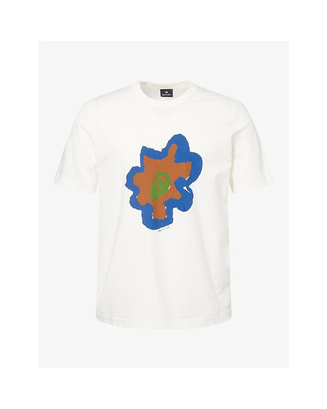 Paul Smith White Graphic-Print Cotton T-Shirt for men