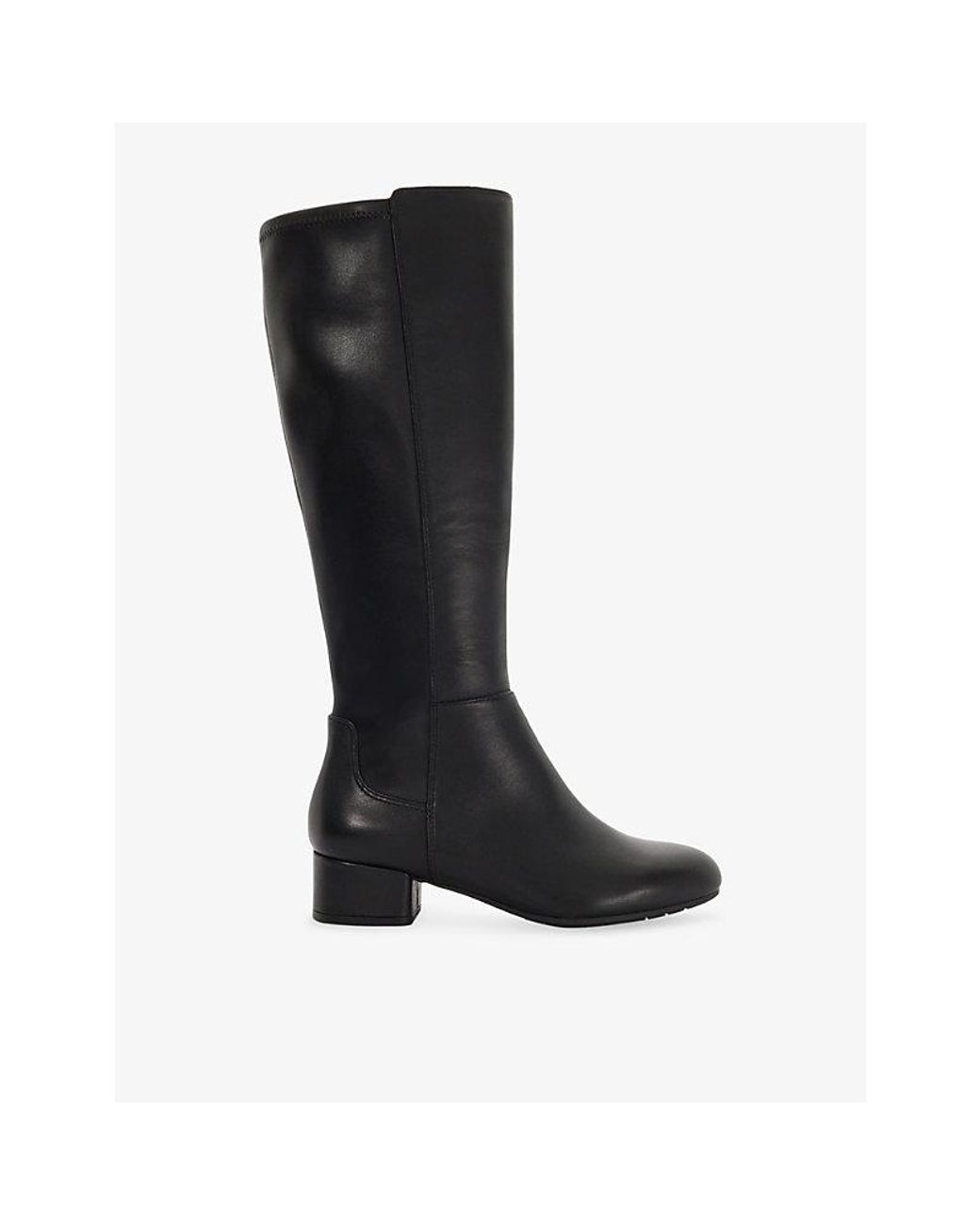 Dune Black Tayla Wide-Fit Knee-High Leather Boots
