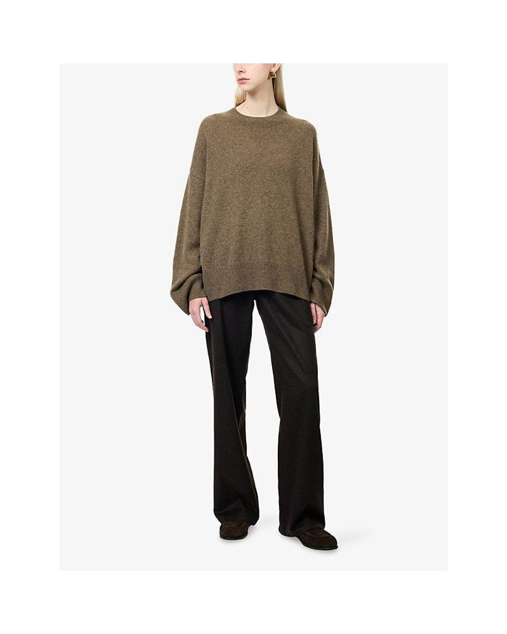 LeKasha Green Crew Neck Cashmere Knit Jumper