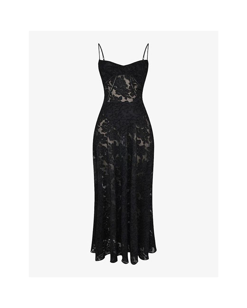 House Of Cb Seren Corseted Floral-Jacquard Woven Maxi Dress in Black | Lyst