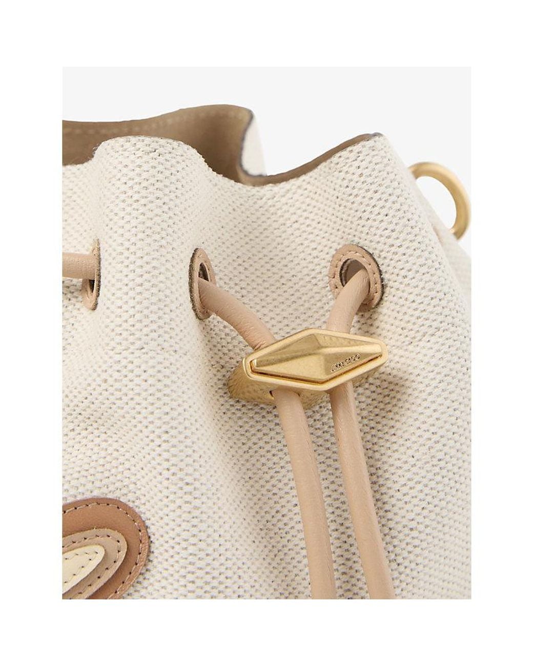 Jimmy Choo Natural Cinch Small Canvas Tote Bag