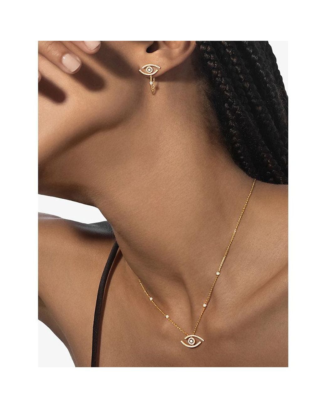 Messika Metallic Lucky Eye Diamond Pavé Pendant Necklace