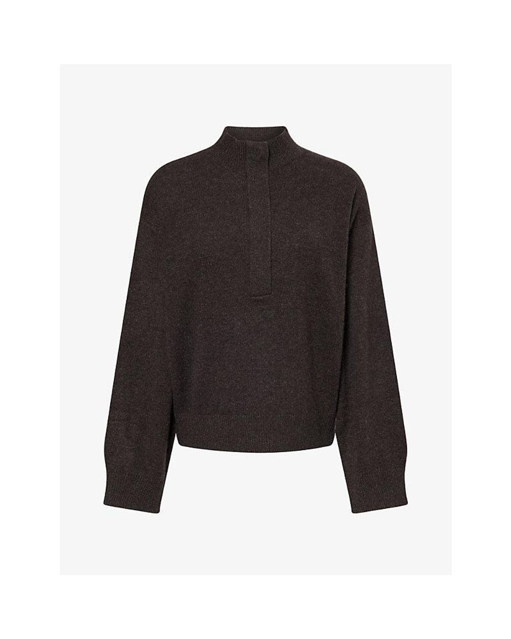 LeKasha Black Half-Zip Cashmere Knit Jumper