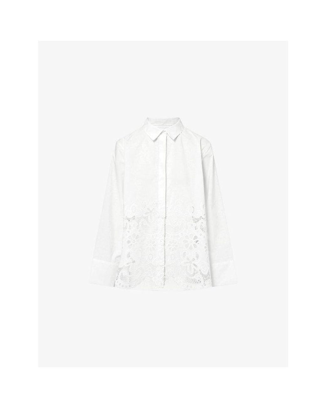 Stylein White Juretto Embroidered Cotton-Blend Shirt