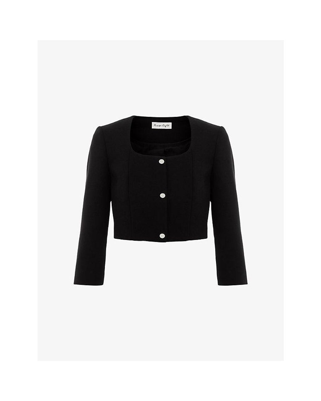 Phase Eight Black Miranda Cropped Woven Jacket