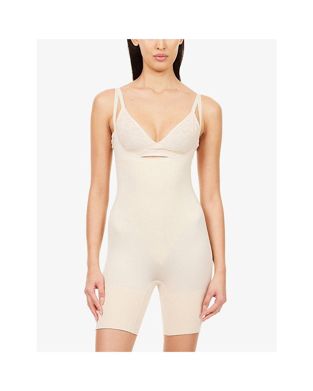 Spanx Natural Sculpt Gofigure Open-Bust Mid-Thigh Bodysuit
