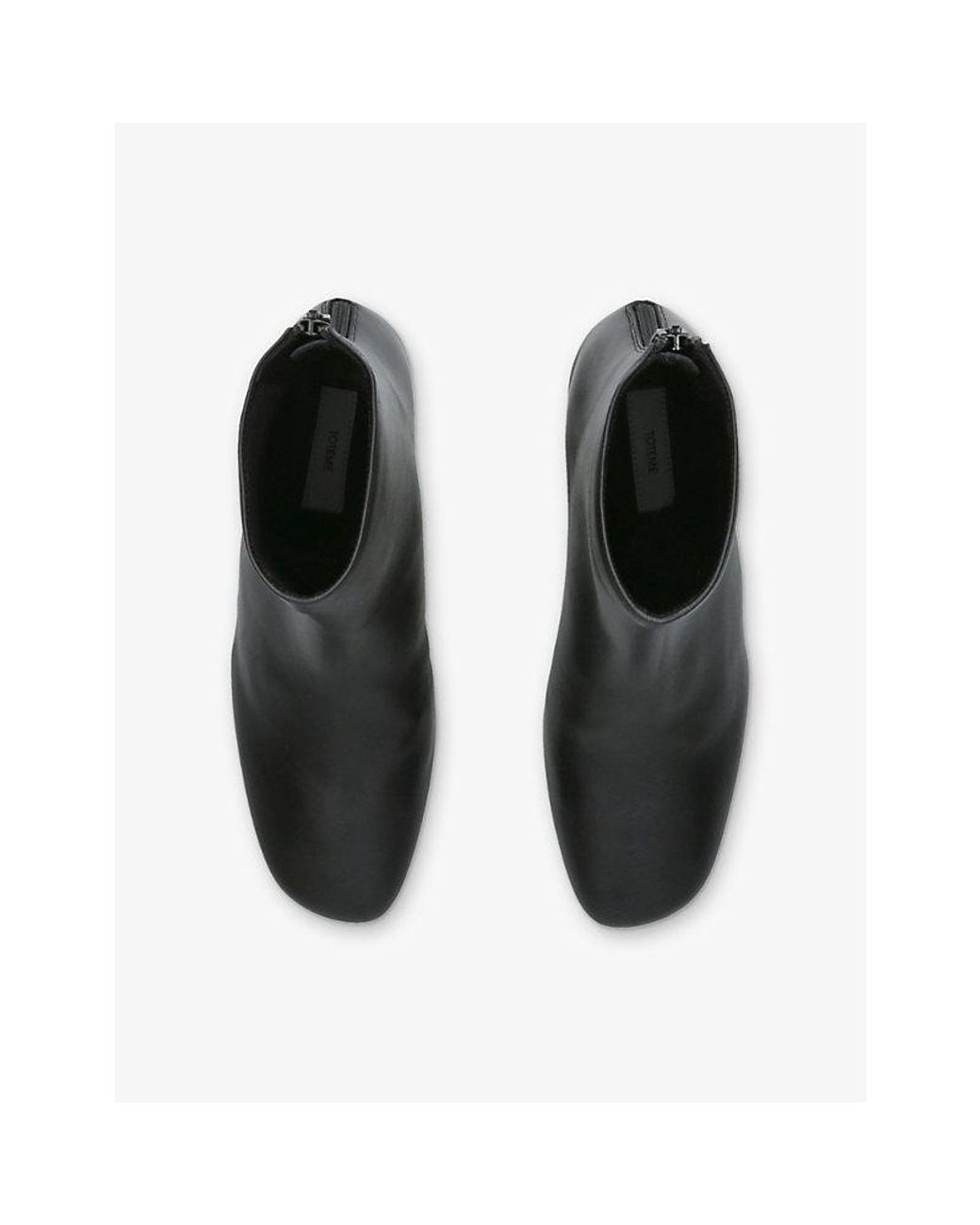 Totême  Black Pointed-Toe Leather Heeled Ankle Boots