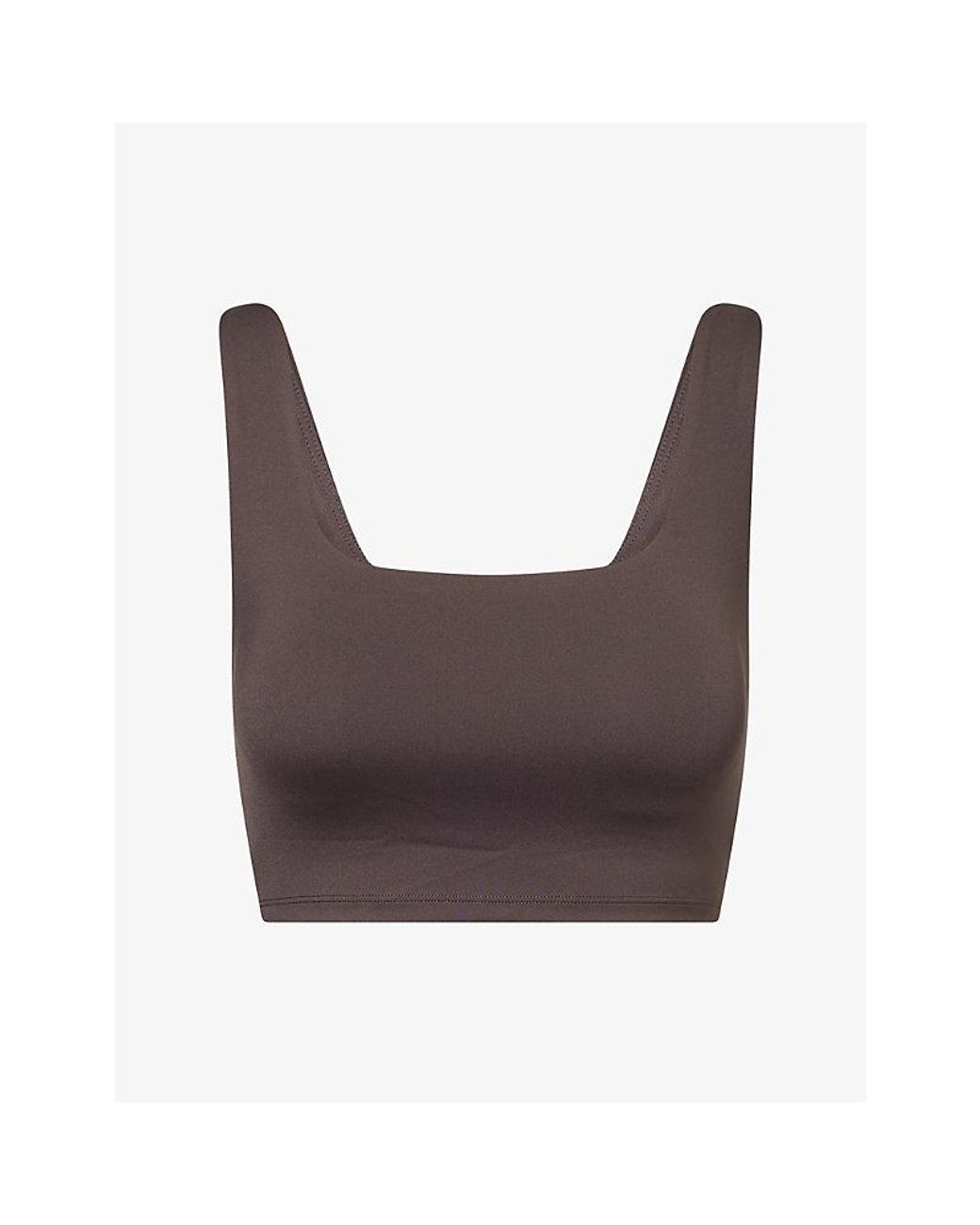 ADANOLA Brown Ultimate Square-Neck Stretch-Woven Bra
