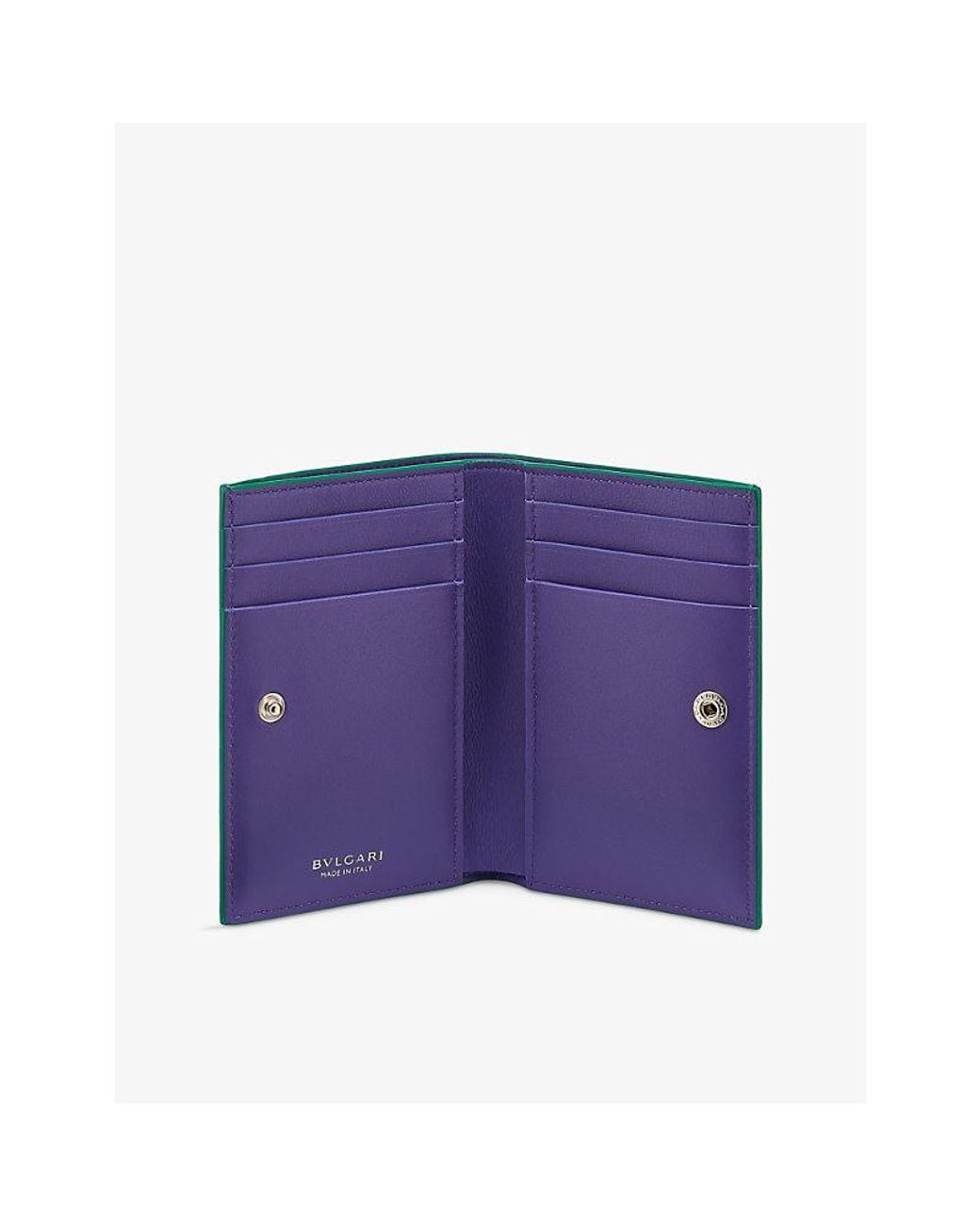 BVLGARI Green Serpenti Forever Folded Leather Card Holder