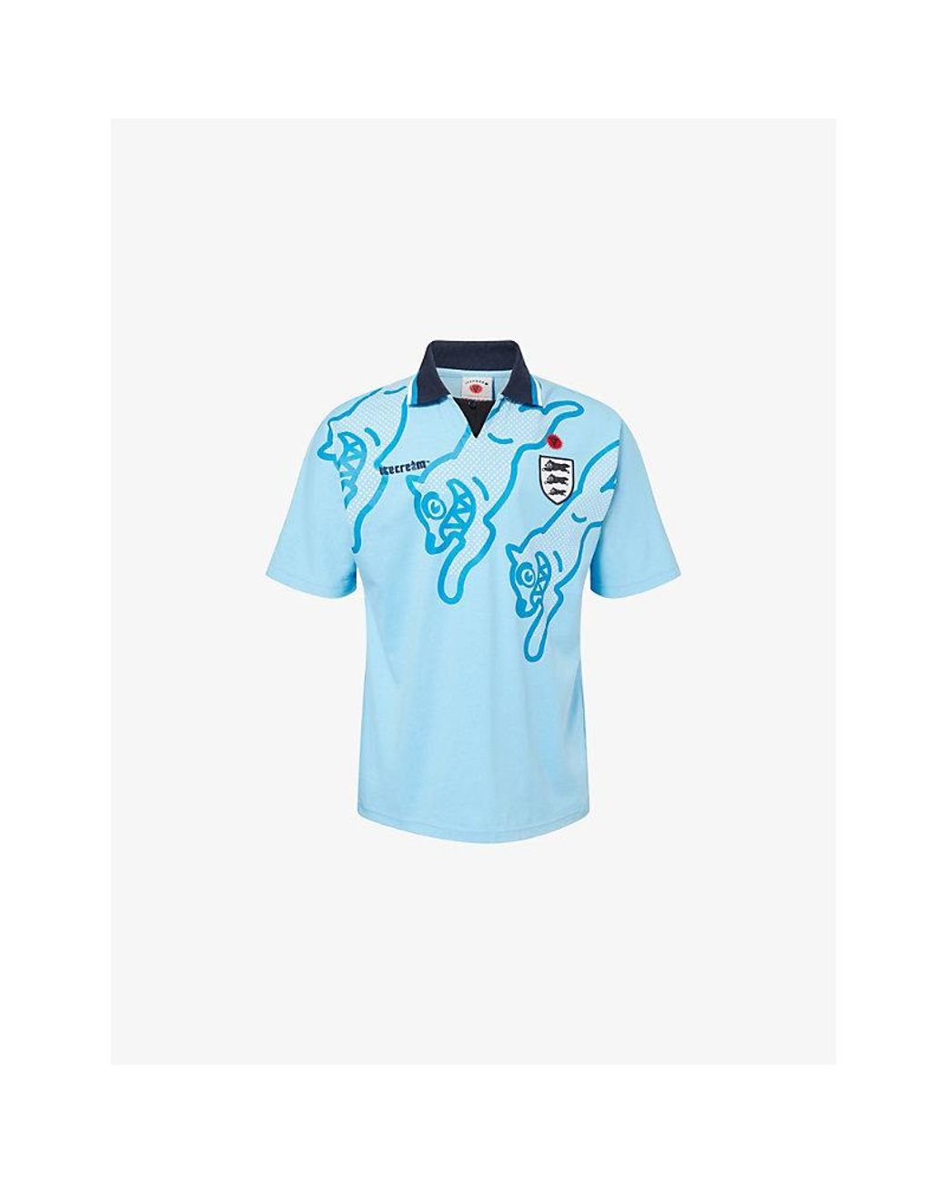 ICECREAM Blue Running Dog Football Cotton-Jersey Shirt for men