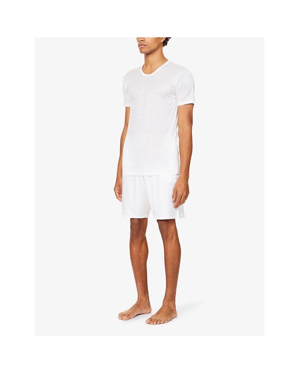 Zimmerli of Switzerland White Crew-Neck Cotton T-Shirt for men