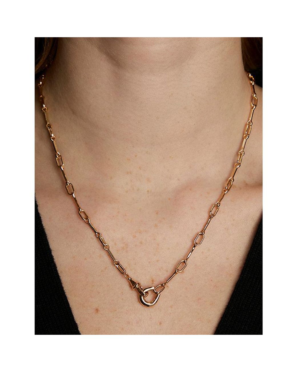 Astrid & Miyu Metallic Link Hardware 18Ct-Plated Brass Chain Necklace