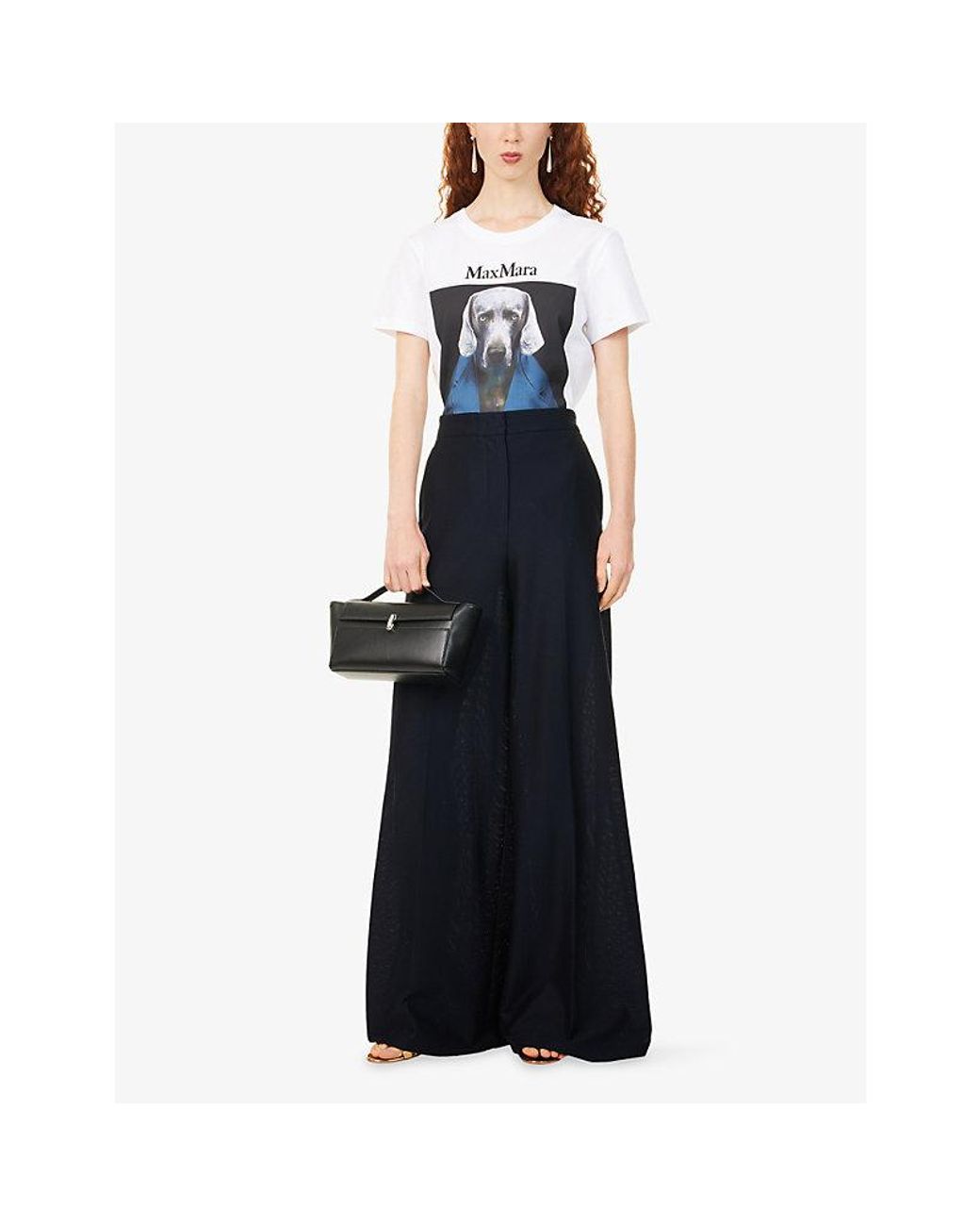 Max Mara Blue Iconic Printed Cotton T-Shirt