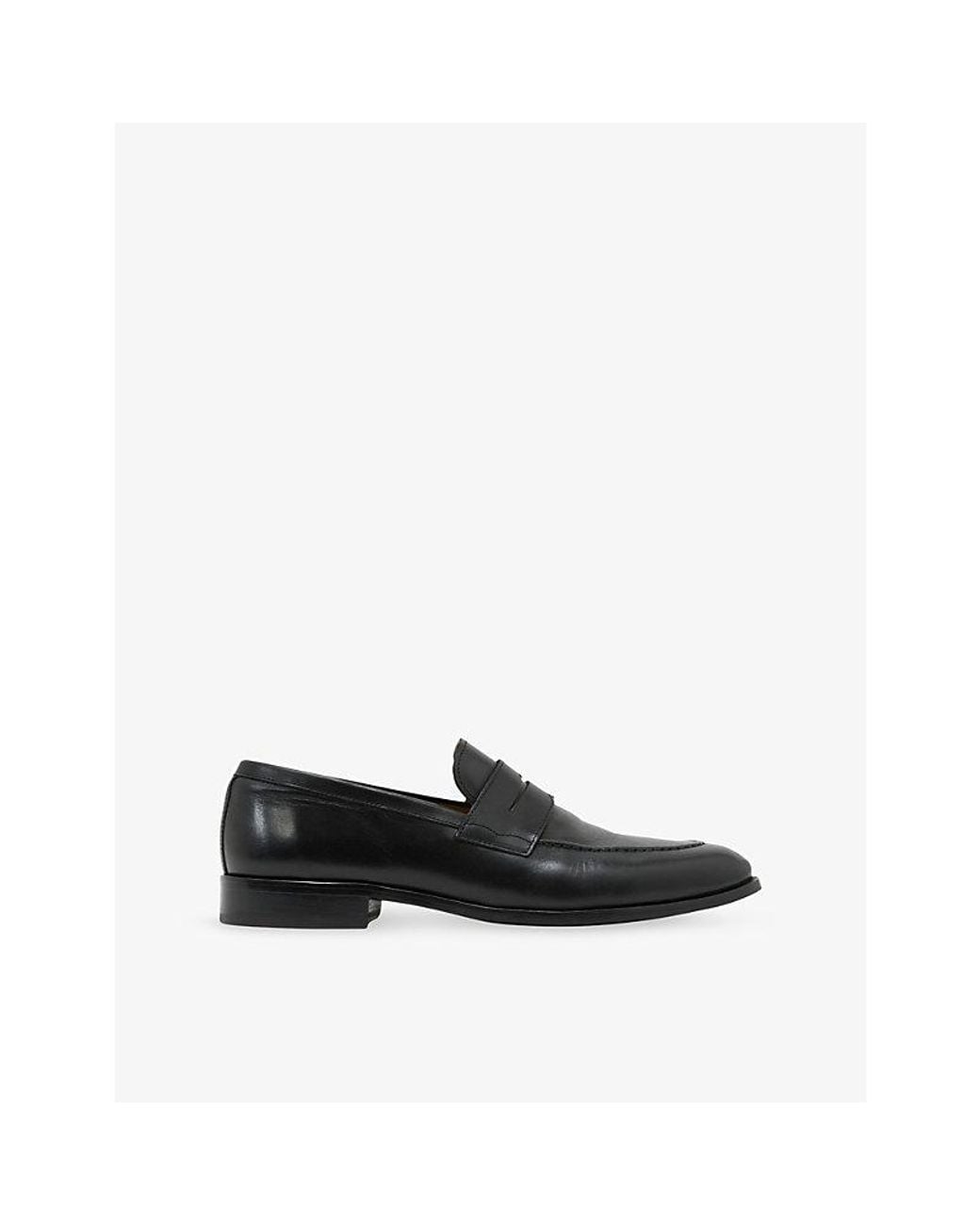 Reiss Black Peter Formal Leather Saddle Loafers for men