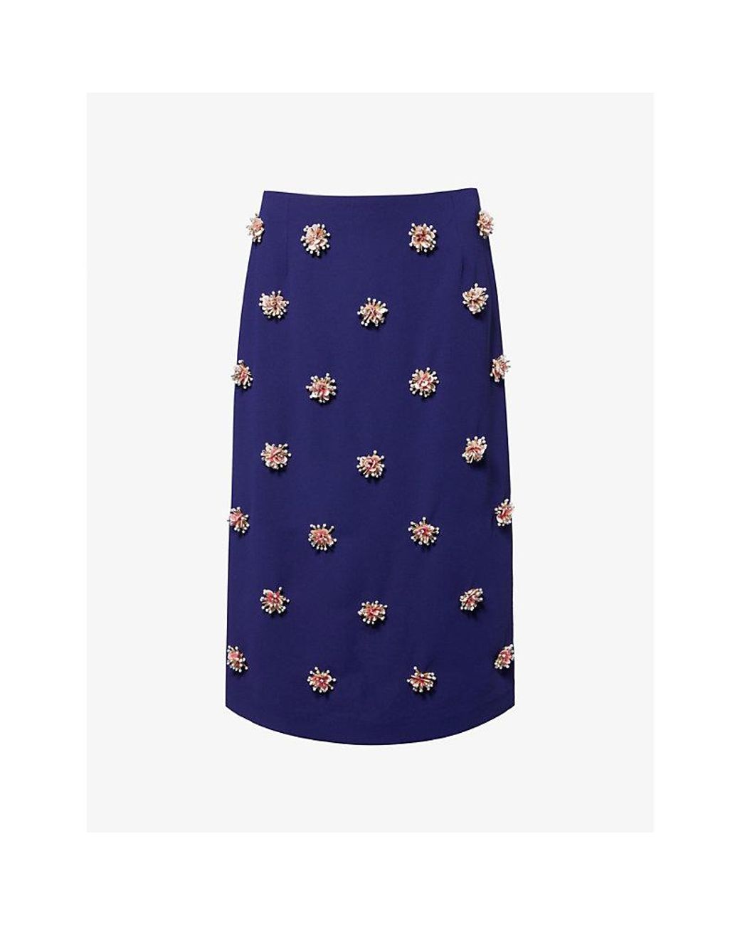 Dries Van Noten Bead-embellished High-rise Woven Midi Skirt