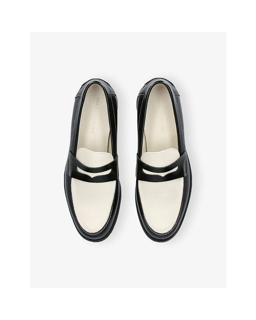 Duke & Dexter Black Wilde Penny Leather Loafers for men